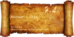 Horner Lilla névjegykártya